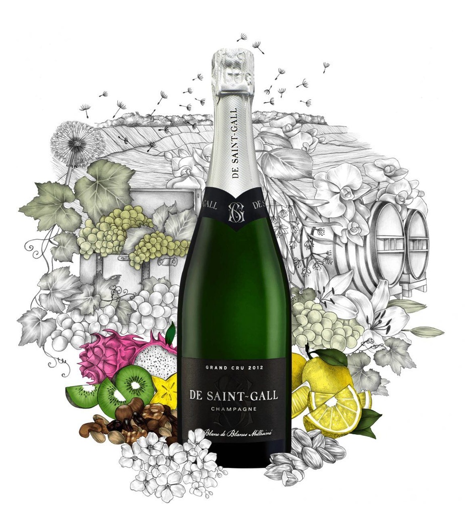 De Saint Gall LE BLANC DE BLANCS Millésimé 2015 150 cl