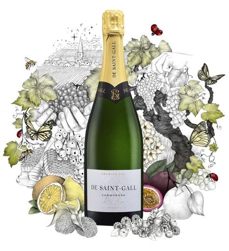 De Saint Gall Le Tradition Brut 75 cl en étui